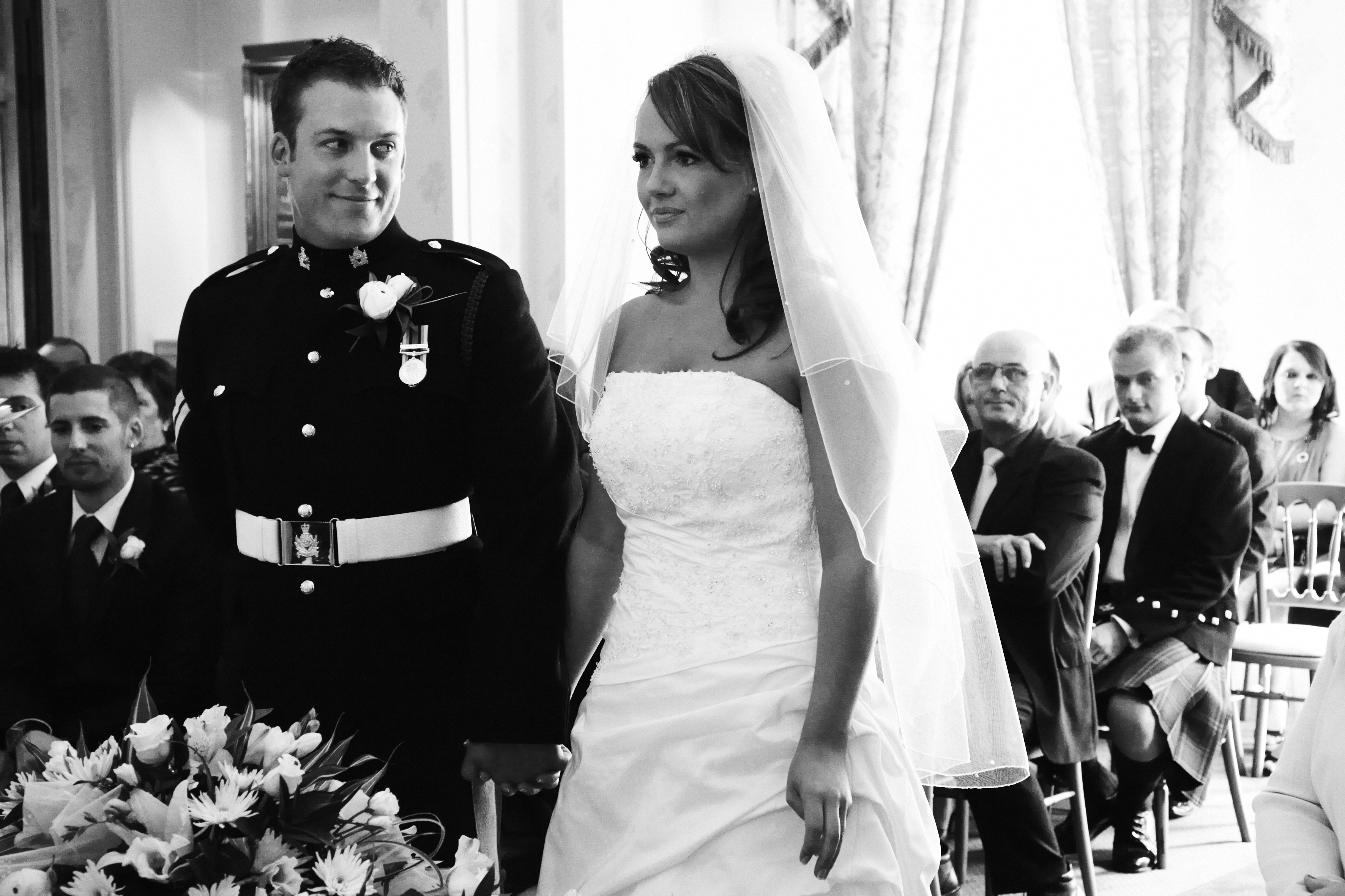 Couple celebrating after their wedding ceremony